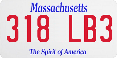 MA license plate 318LB3