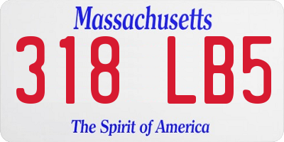 MA license plate 318LB5