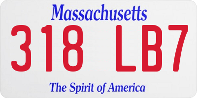 MA license plate 318LB7