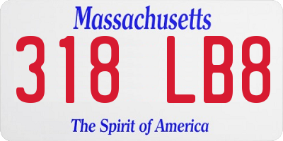 MA license plate 318LB8