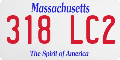 MA license plate 318LC2