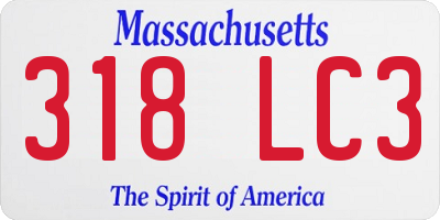 MA license plate 318LC3