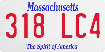 MA license plate 318LC4