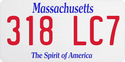 MA license plate 318LC7
