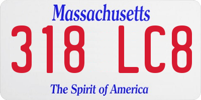MA license plate 318LC8