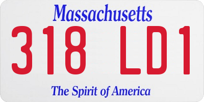 MA license plate 318LD1