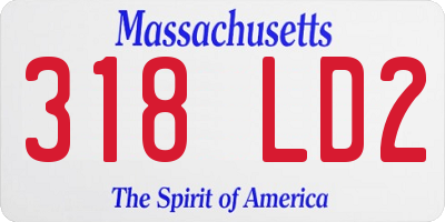 MA license plate 318LD2