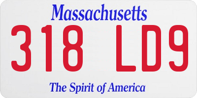 MA license plate 318LD9