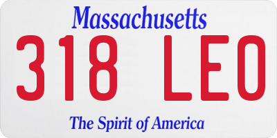 MA license plate 318LE0