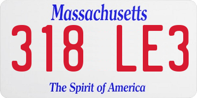 MA license plate 318LE3