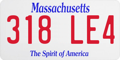 MA license plate 318LE4