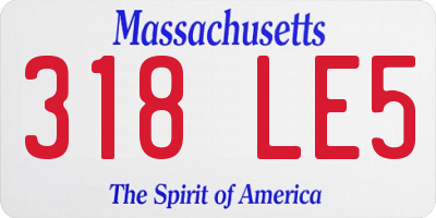 MA license plate 318LE5