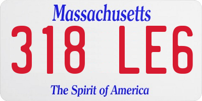 MA license plate 318LE6