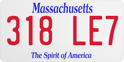 MA license plate 318LE7
