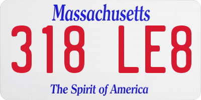 MA license plate 318LE8