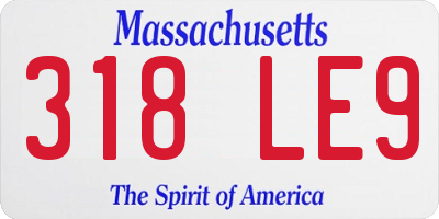 MA license plate 318LE9