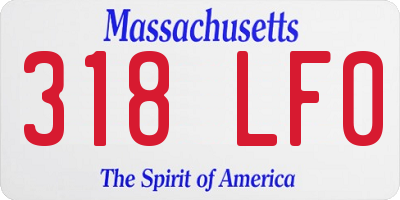 MA license plate 318LF0