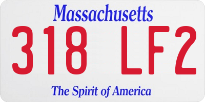 MA license plate 318LF2