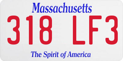 MA license plate 318LF3