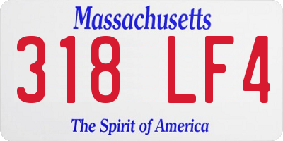 MA license plate 318LF4