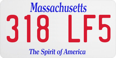MA license plate 318LF5