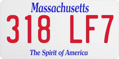 MA license plate 318LF7