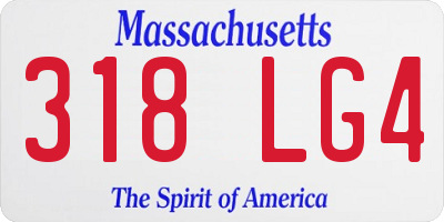 MA license plate 318LG4