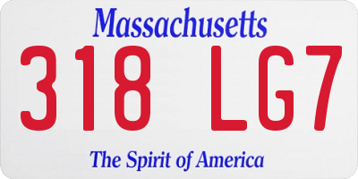 MA license plate 318LG7