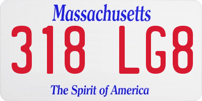 MA license plate 318LG8
