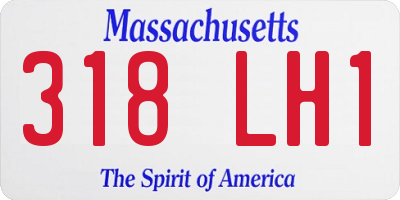 MA license plate 318LH1