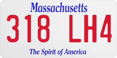 MA license plate 318LH4