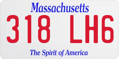 MA license plate 318LH6