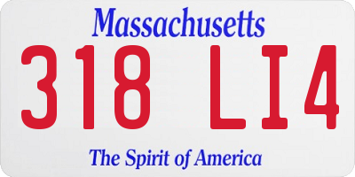 MA license plate 318LI4