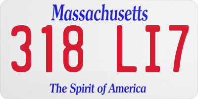 MA license plate 318LI7
