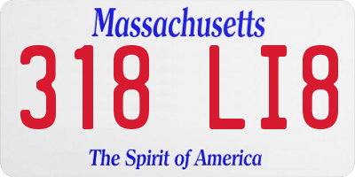 MA license plate 318LI8