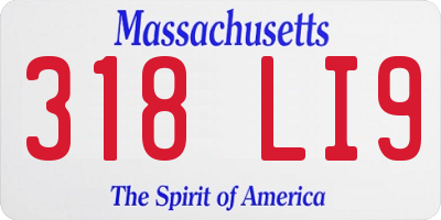 MA license plate 318LI9