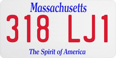 MA license plate 318LJ1