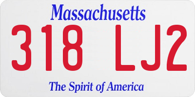 MA license plate 318LJ2