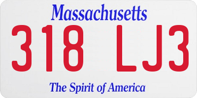 MA license plate 318LJ3