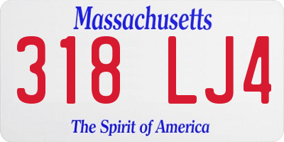 MA license plate 318LJ4