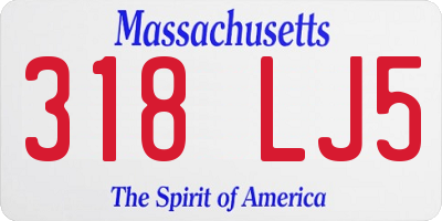 MA license plate 318LJ5