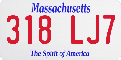 MA license plate 318LJ7