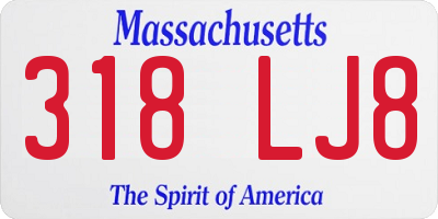 MA license plate 318LJ8