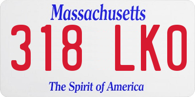 MA license plate 318LK0