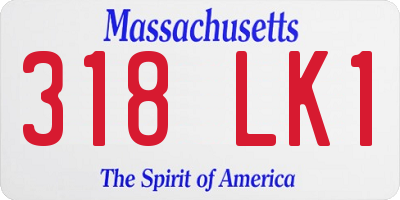 MA license plate 318LK1