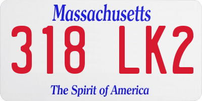 MA license plate 318LK2