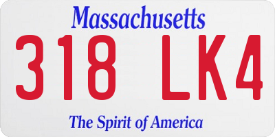 MA license plate 318LK4