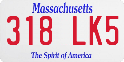 MA license plate 318LK5