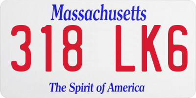 MA license plate 318LK6