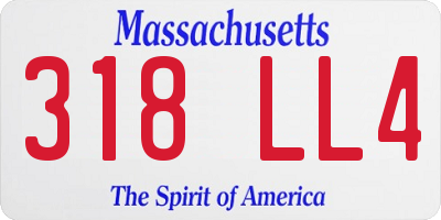 MA license plate 318LL4